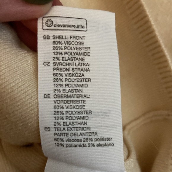 & Other Stories Cream High Neck Viscose Blend Cropped Sweater size XS, preloved - Picture 8 of 12